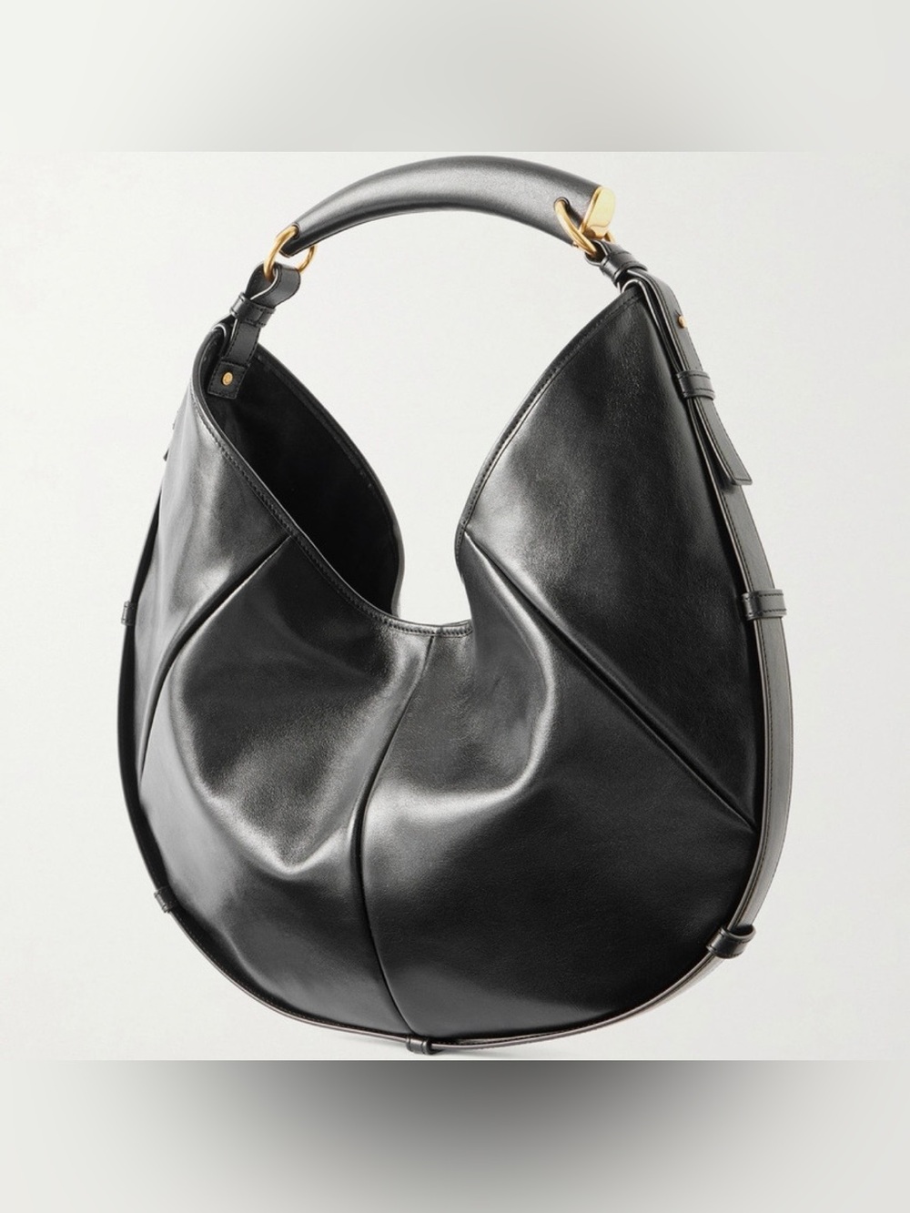 SAINT LAURENT Mombasa medium labeled leather hobo shoulder bag - Picture 4 of 6